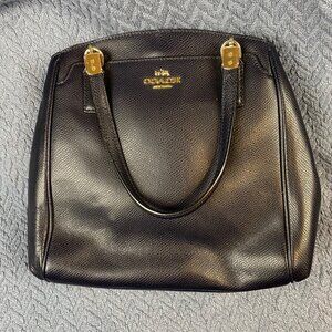 Coach F34663 Minetta Navy Pebbled Leather Handbag Satchel (No Shoulder Strap)